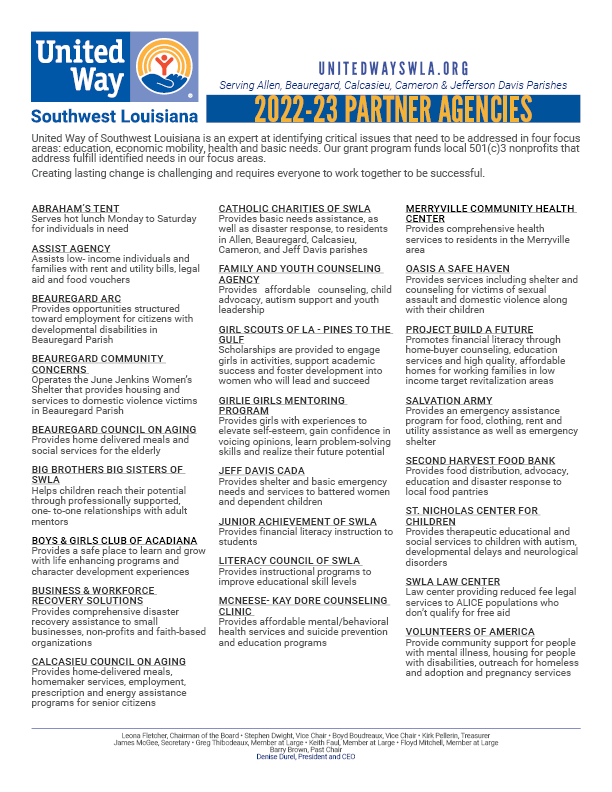 United Way Partner Agencies