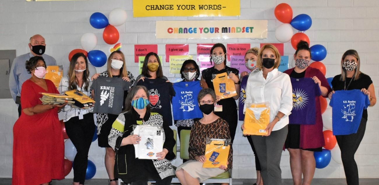 Beauregard parish teachers with United Way of Southwest Louisiana staff