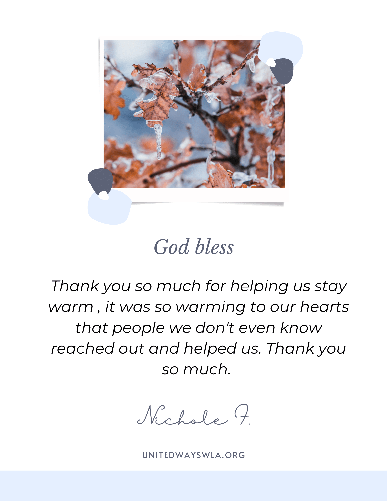 thank you from nichole