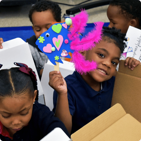 Literacy Kits with children