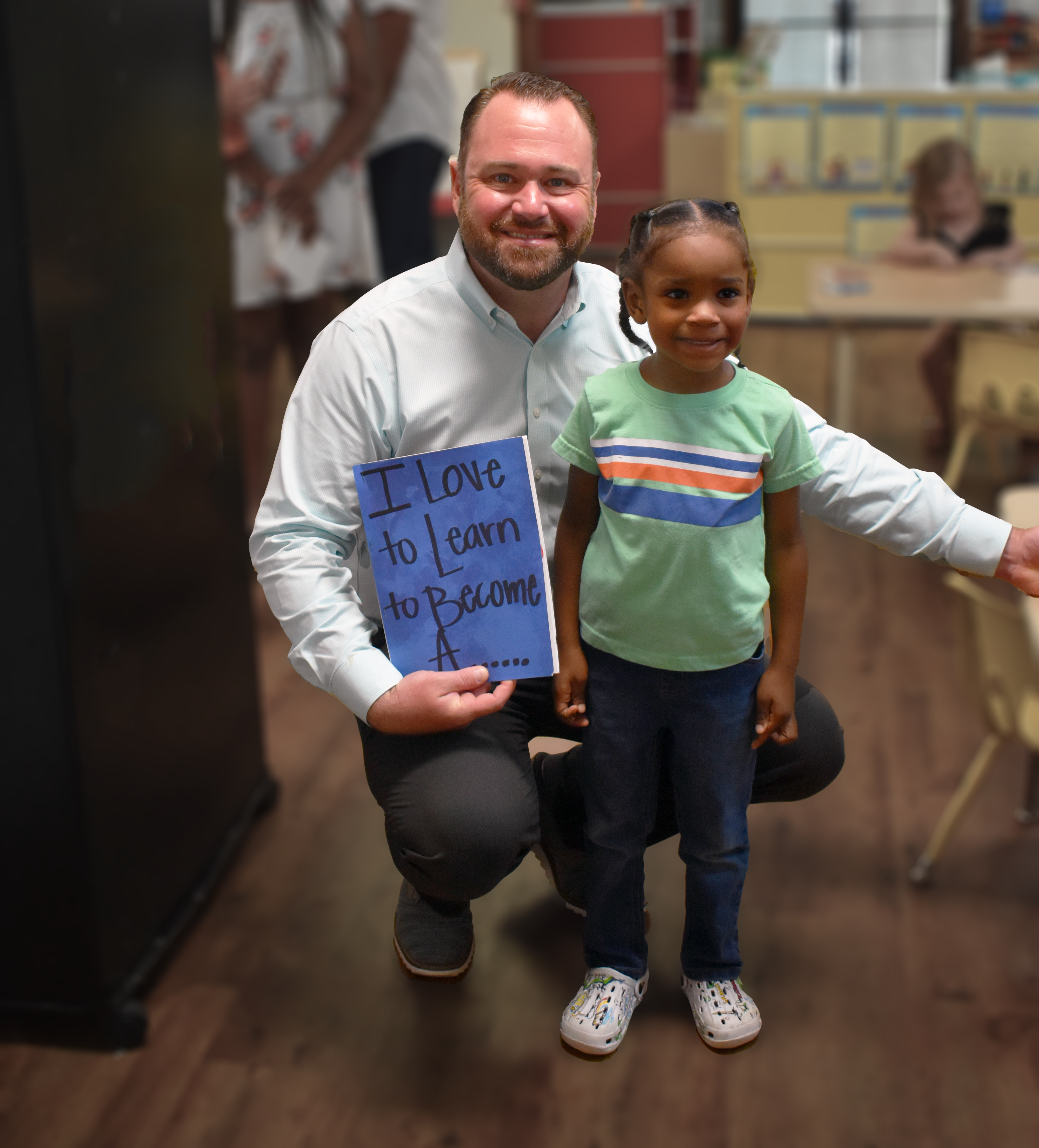 child with community member
