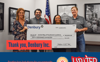 denbury donation with people
